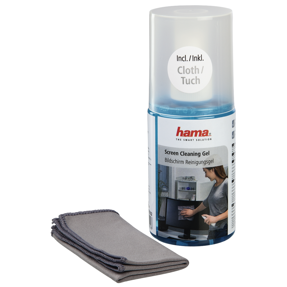 HAMA 78302 Screen Cleaning Gel, 200 ml, cloth included