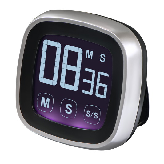 XAVAX 95321 "Touch" Kitchen Timer, Digital, silver/black