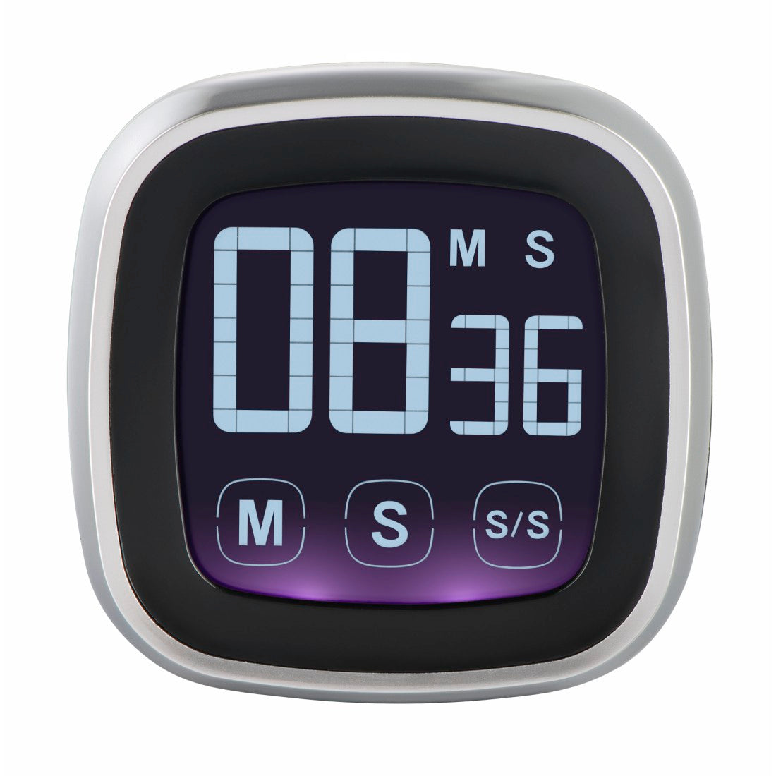 XAVAX 95321 "Touch" Kitchen Timer, Digital, silver/black