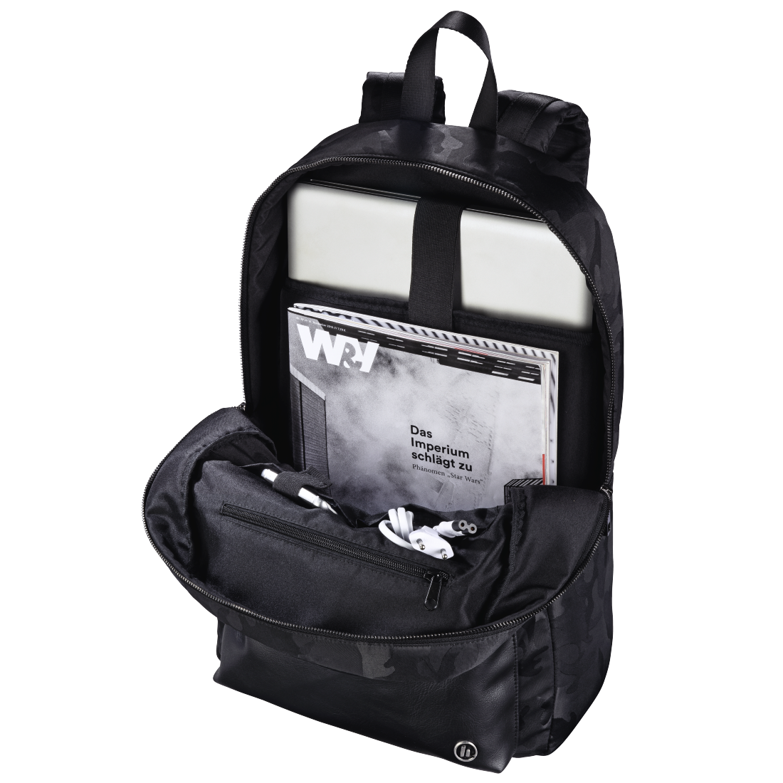 HAMA 101599 "Mission Camo" Notebook Backpack, up to 40 cm (15.6"), gun metal