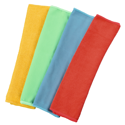 XAVAX 110758 Microfibre Cloths, 30 x 30 cm, blue/green/yellow/red