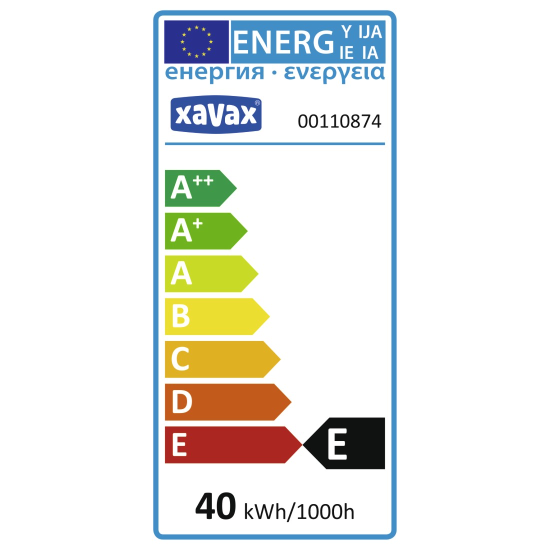 XAVAX 110874 Oven Lamp, 40W, 300°, E27, drop-shaped, clear