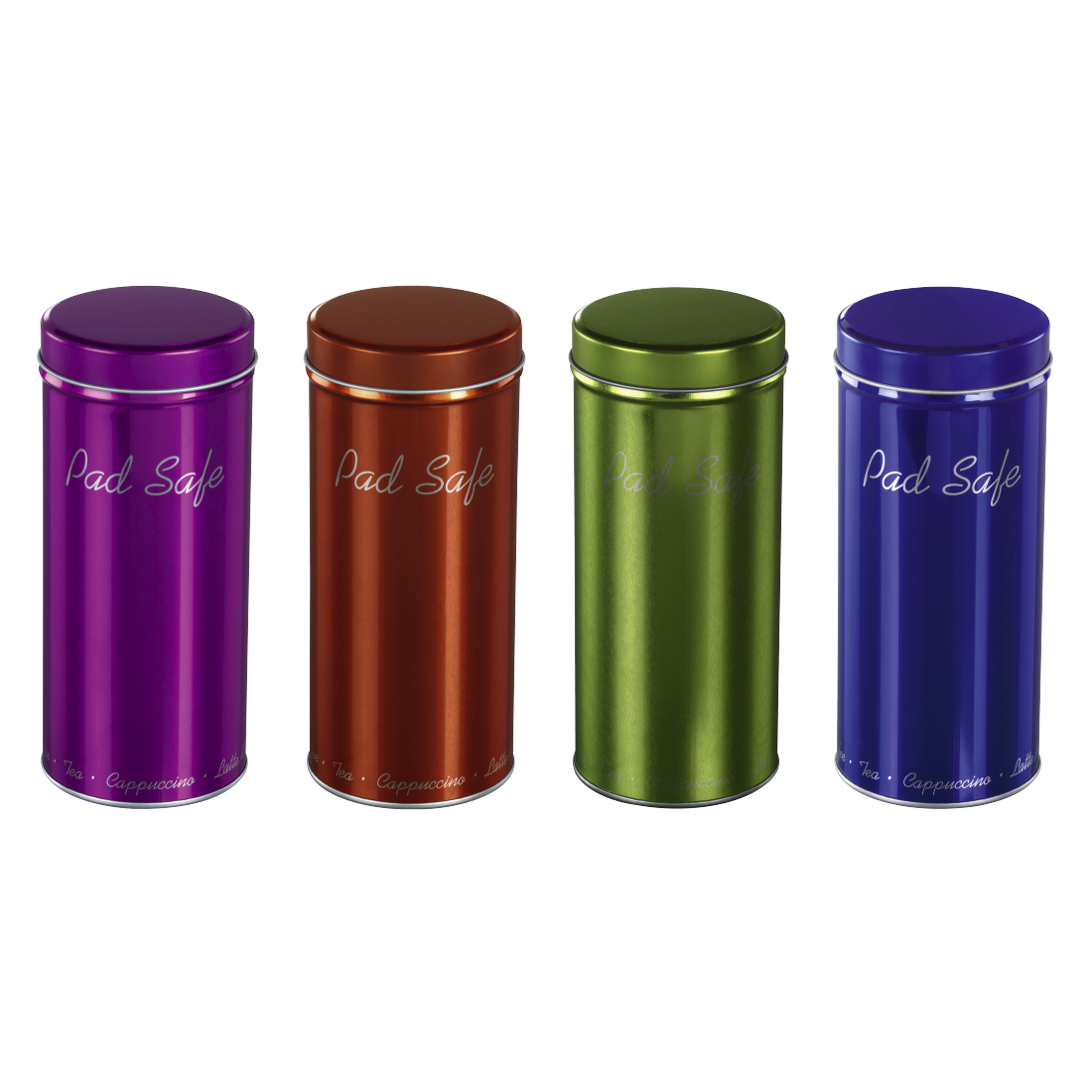 XAVAX 111036 Box for Coffee Pads, pink/green/orange/blue, 12 pieces