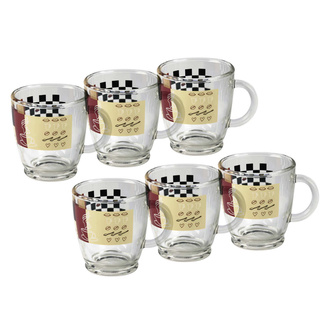 XAVAX 111084 Glass Coffee Cup, with decorations, 1 piece