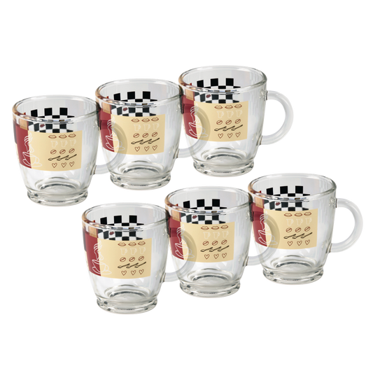 XAVAX 111084 Glass Coffee Cup, with decorations, 1 piece