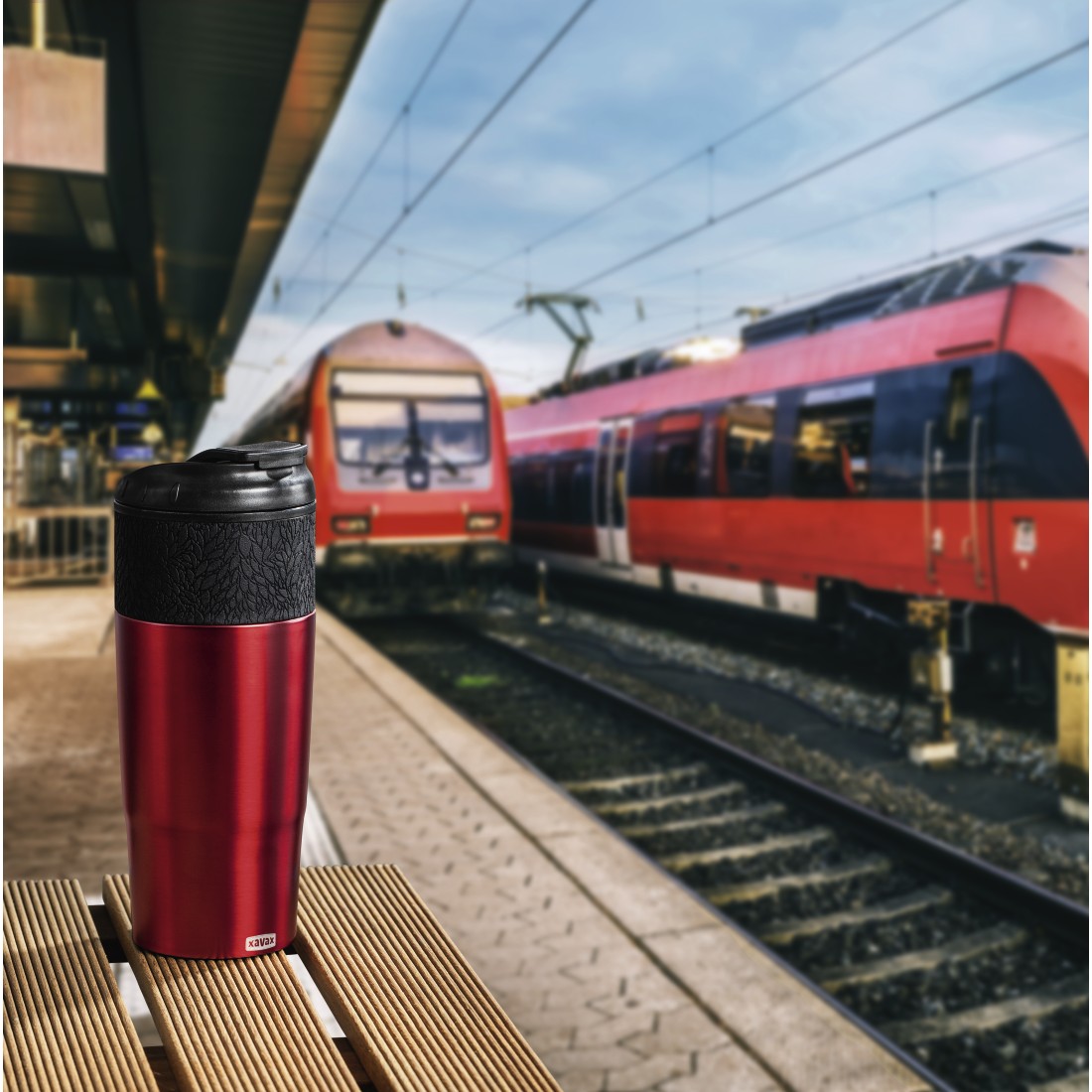 XAVAX 111225 "Everyday" Vacuum Mug, 400 ml, red