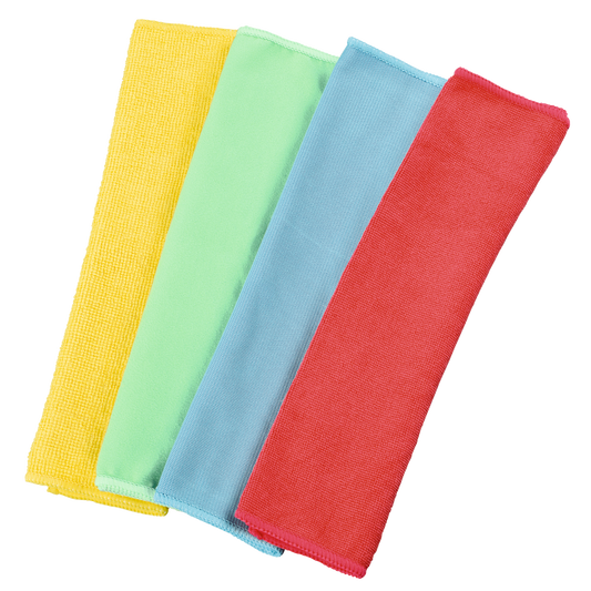 XAVAX 111391 Microfibre Cloths, 30 x 30 cm, blue/green/yellow/red