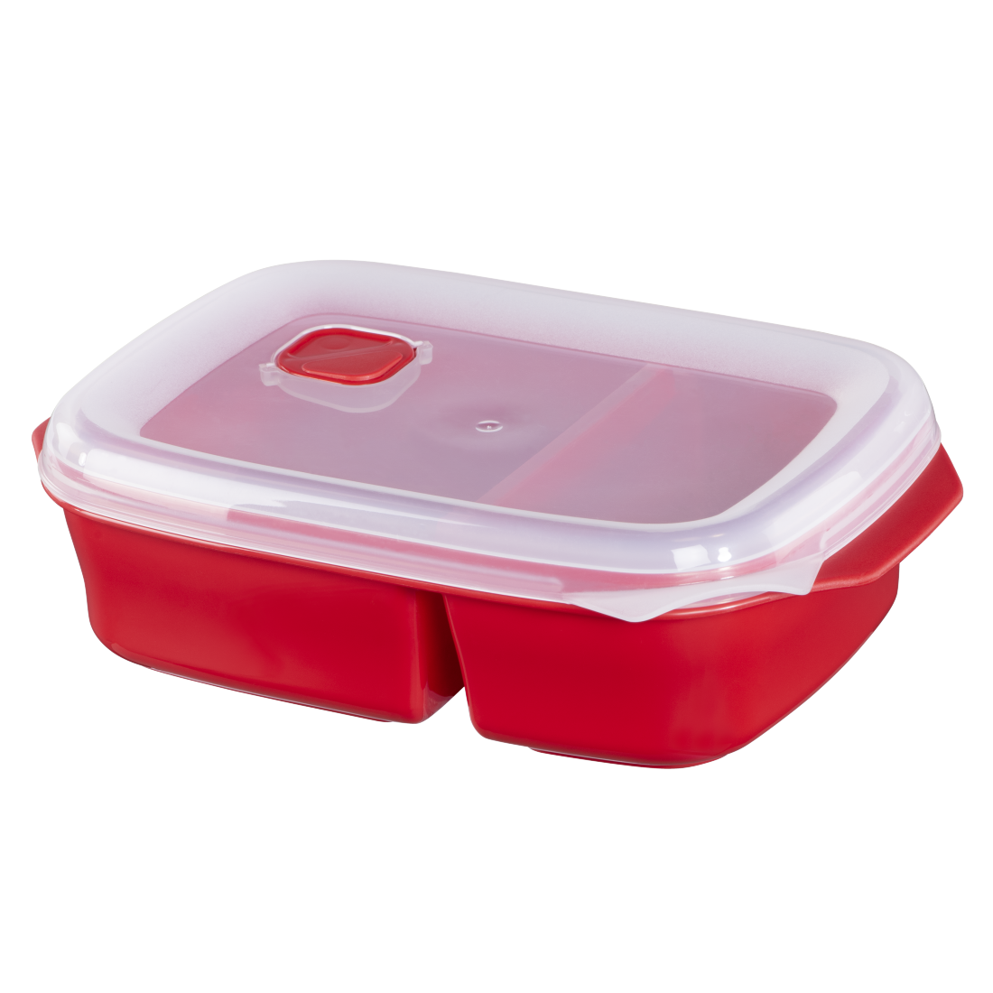 XAVAX 111465 Microwaveable container with 2 food compartments, 1.3 l, red