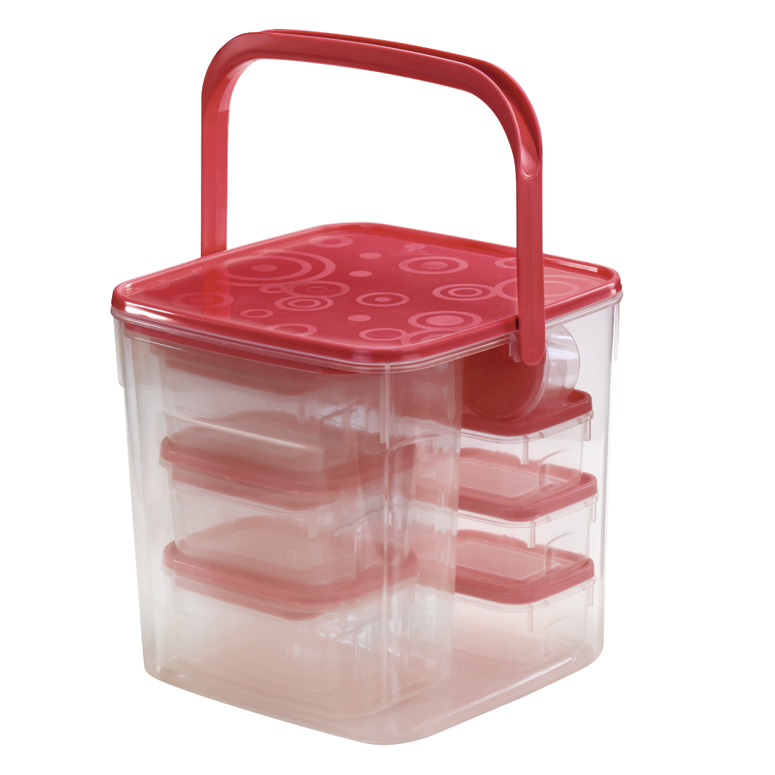 XAVAX 111468 Food Storage Box Set, 18 Pcs., red