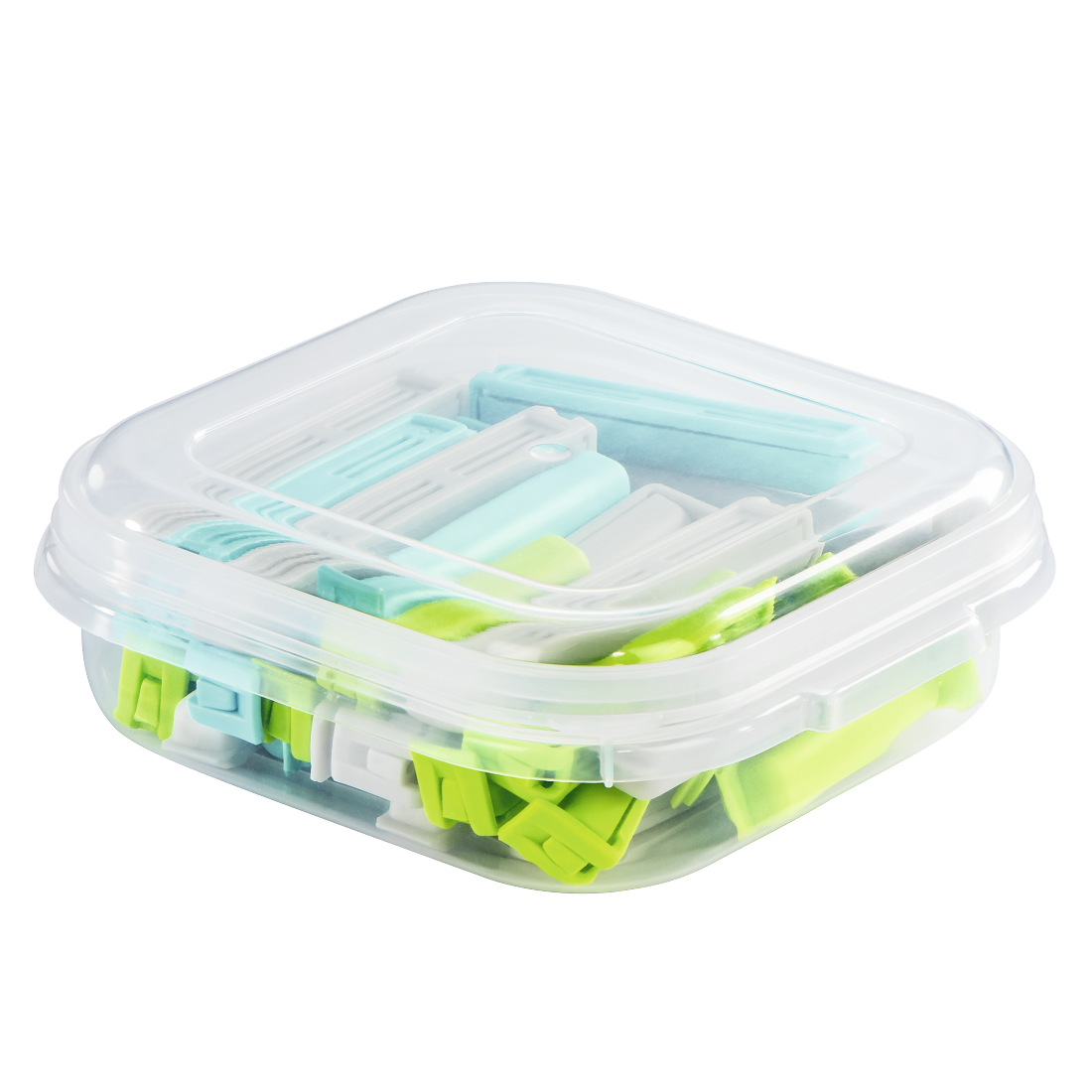 XAVAX 111469 Closure Clips Set with Handy Storage Box, Colourful, 30 Pcs.