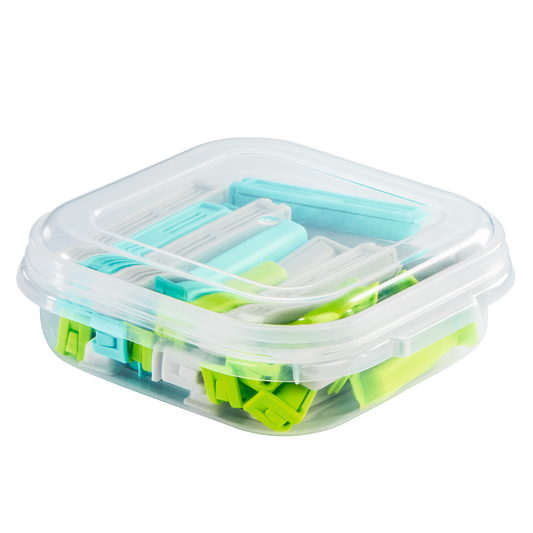XAVAX 111469 Closure Clips Set with Handy Storage Box, Colourful, 30 Pcs.