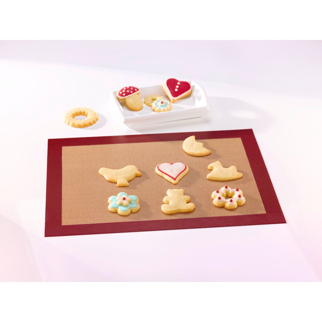 XAVAX 111470 Silicon Baking Mat, Square, 40 x 30 cm, red-brown