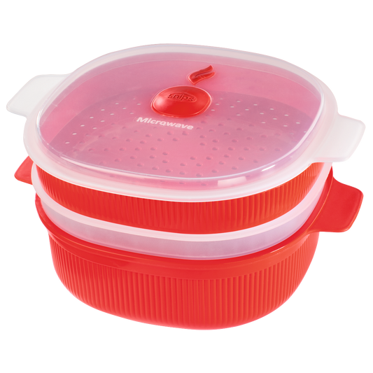 XAVAX 111485 Microwave Steam Cooker, PP, 4 Litres, red