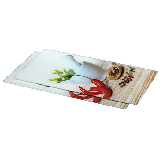 XAVAX 111518 Hob cover plate, pack of 2, "Spice" design, 52 cm x 30 cm