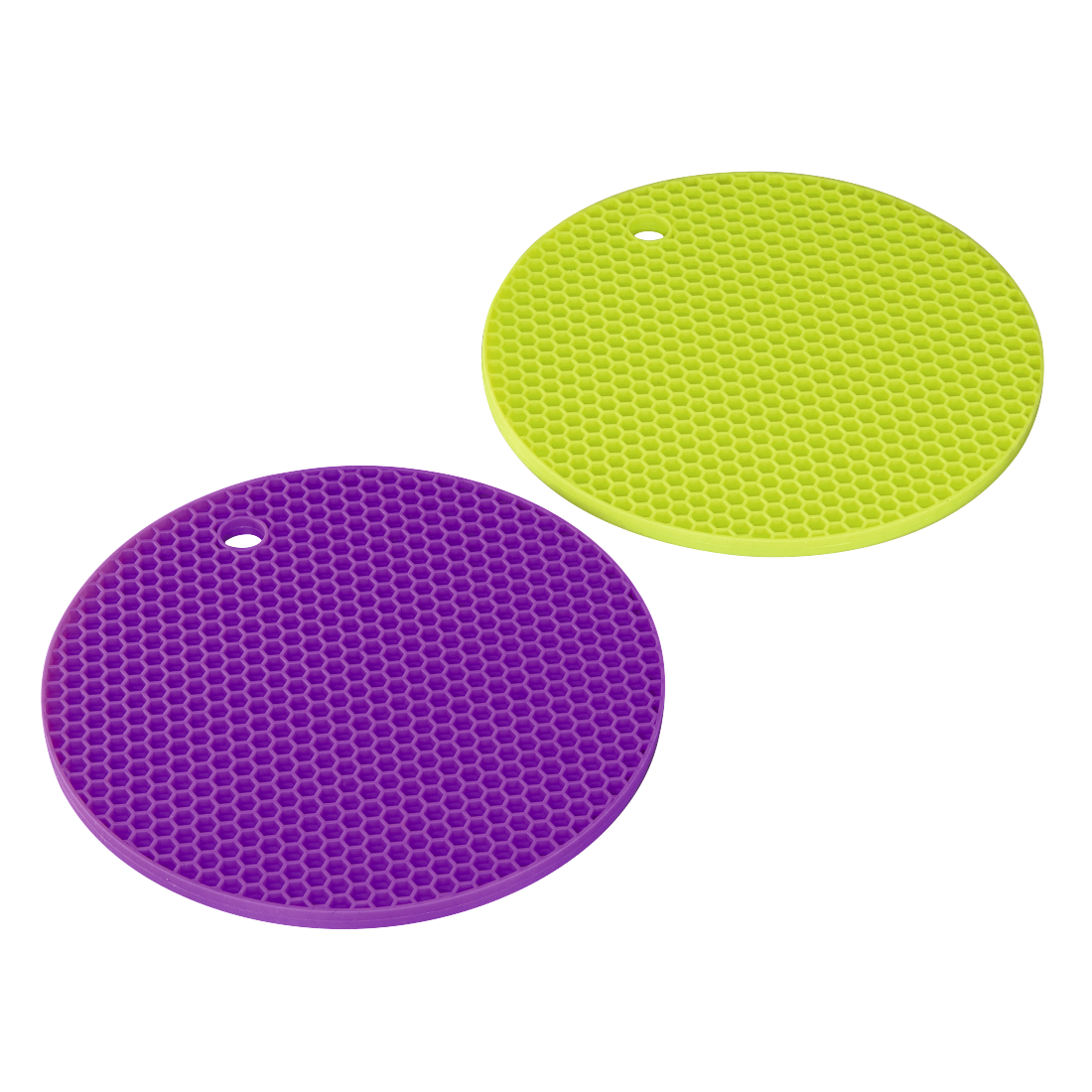 XAVAX 111527 Silicone Pot Coaster, green/violet, 2 pieces
