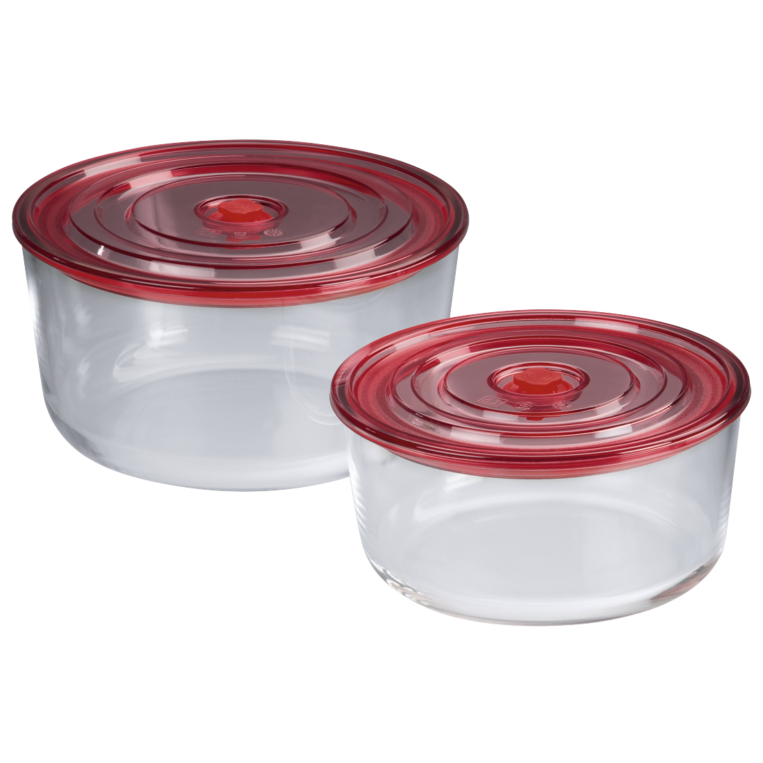 XAVAX 111530 Oven Dish/Food Storage Set made of Glass, 2 pcs., round, 1650 ml, 3050 ml