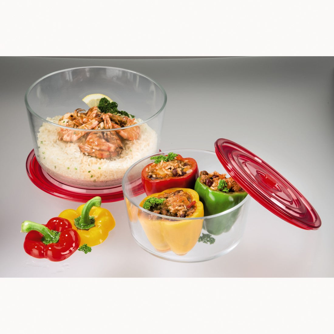 XAVAX 111530 Oven Dish/Food Storage Set made of Glass, 2 pcs., round, 1650 ml, 3050 ml
