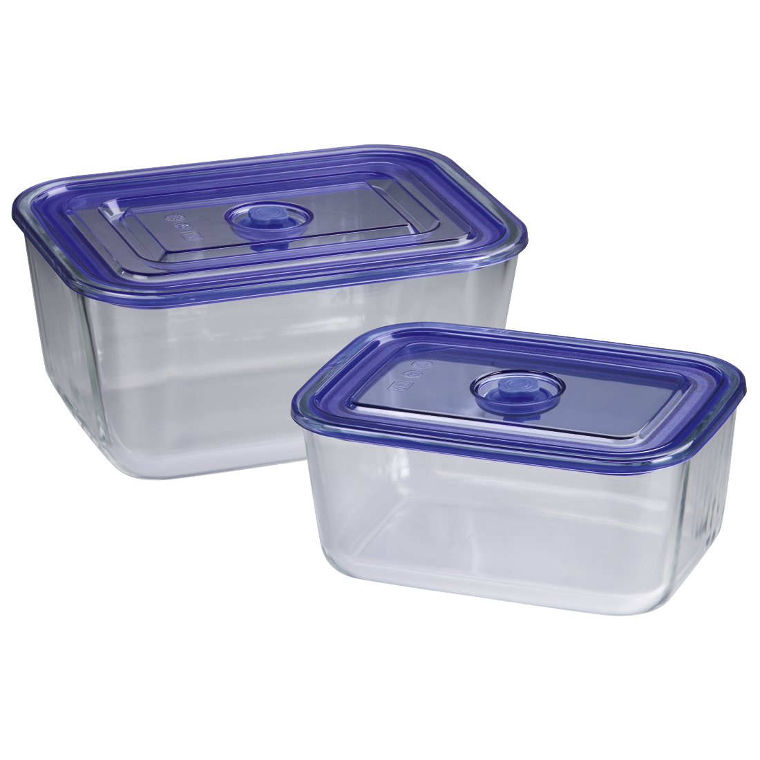 XAVAX 111531 Oven Dish/Food Storage Set made of Glass, 2 pcs., angular, 1500 ml, 3050 ml