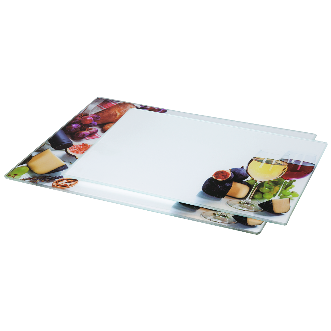 XAVAX 111537 Glass Cutting Plates, 2 pieces, "Wine" design, 30 x 20 cm, 35 x 25 cm