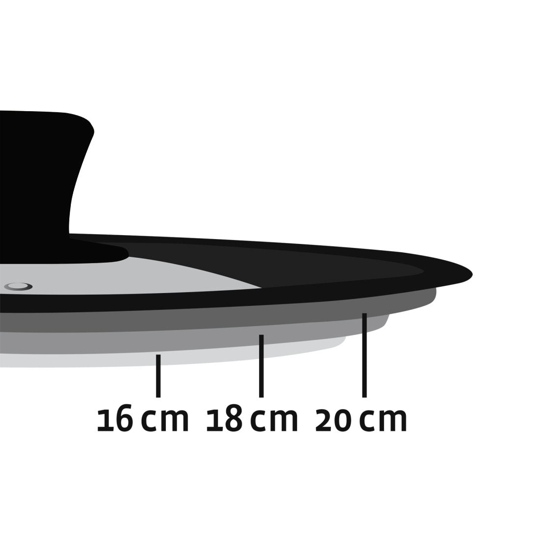 XAVAX 111544 Universal lid with steam hole for pots and pans, 16, 18, 20 cm, glass
