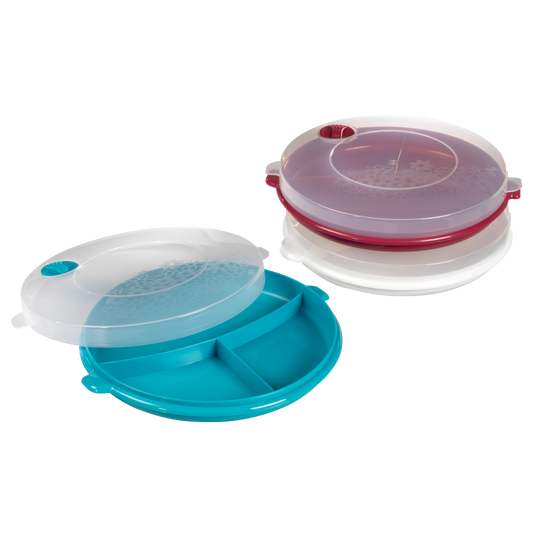 XAVAX 111547 Set of Microwave Plates, colourful, 3 parts