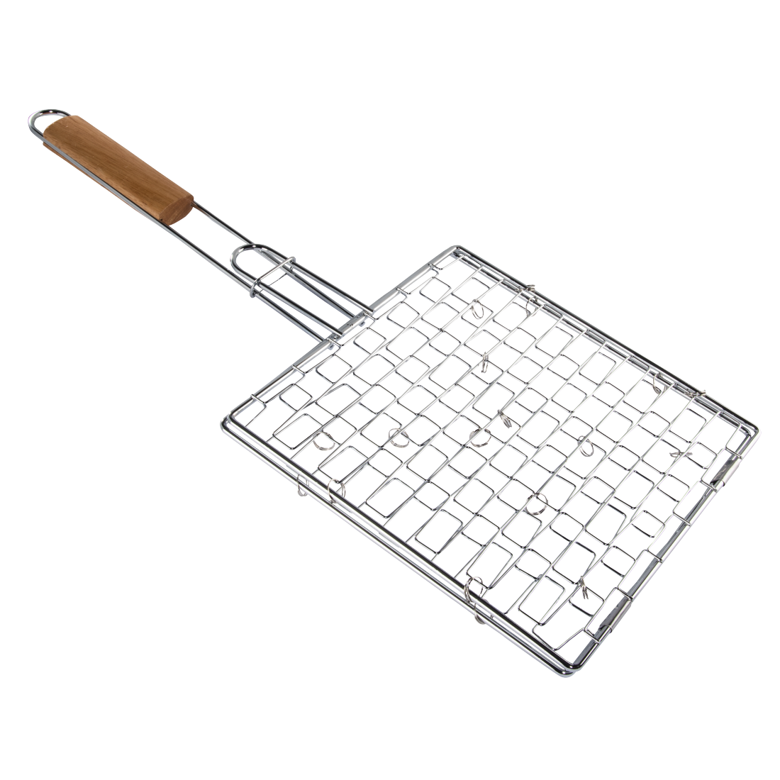 XAVAX 111584 Grilling Basket, coated, with wooden handle, 25 x 25 cm