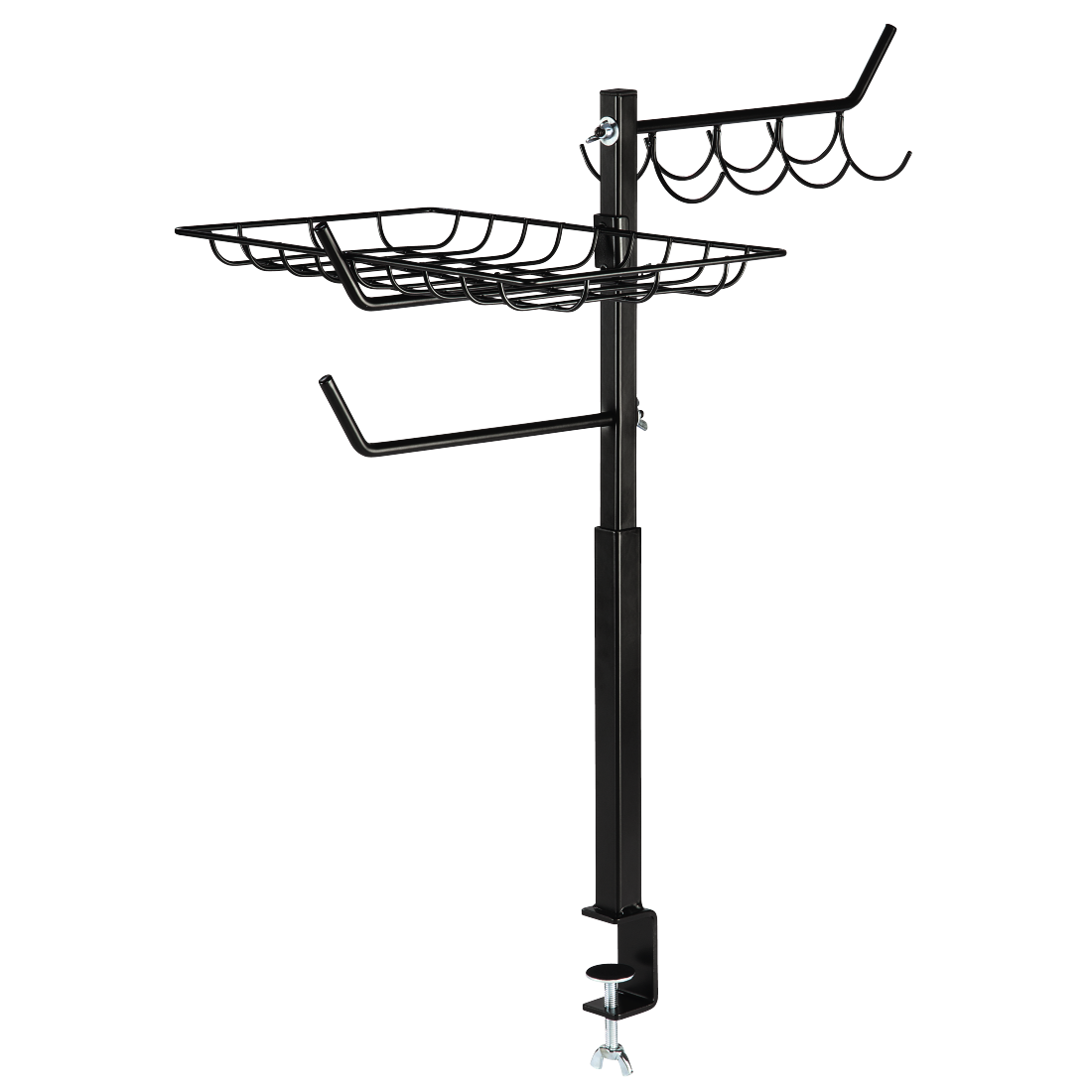 XAVAX 111591 Grill Organizer, height-adjustable 60 - 72 cm, black