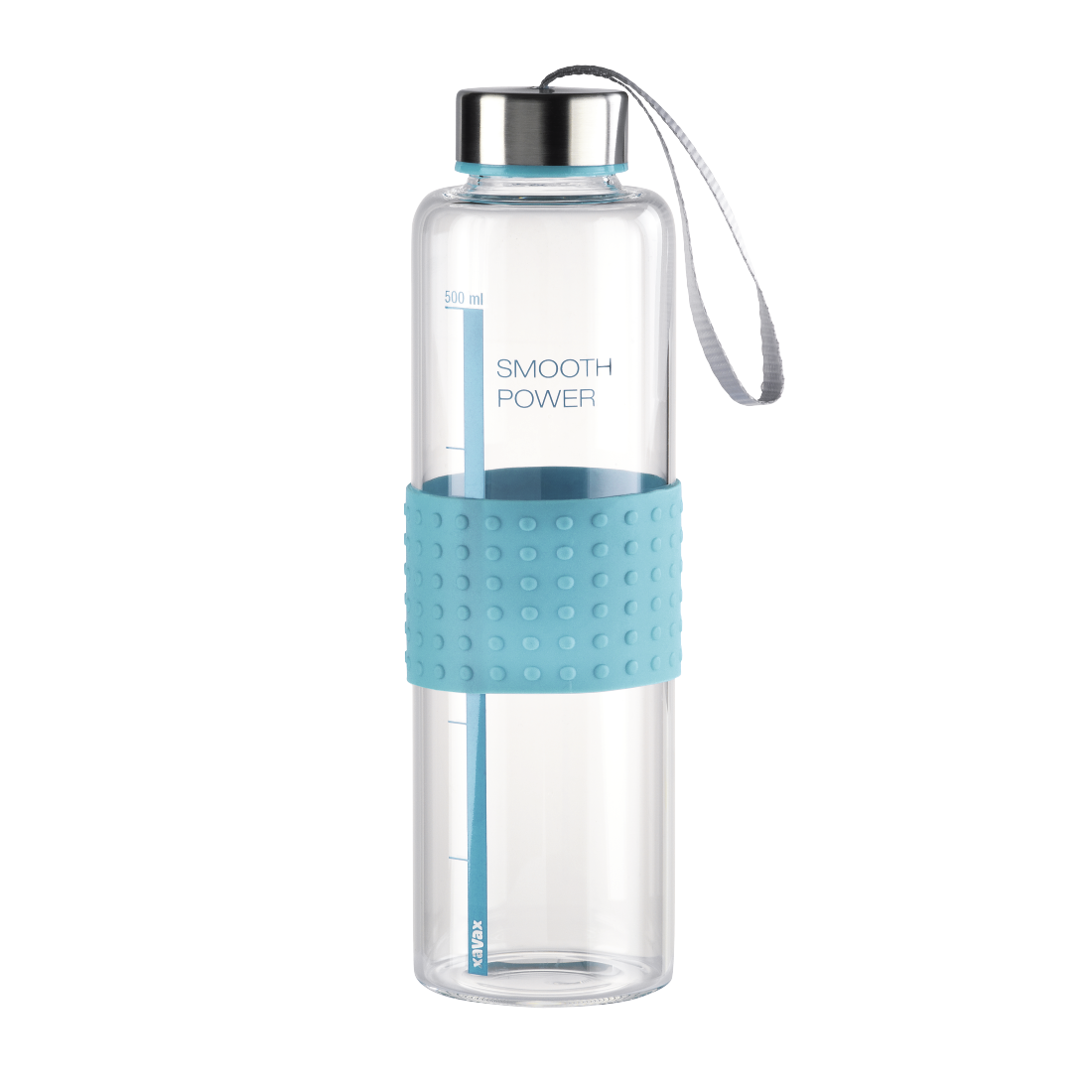 XAVAX 111599 "Smooth Power" Glass Drinking Bottle, 0.5 l, turquoise
