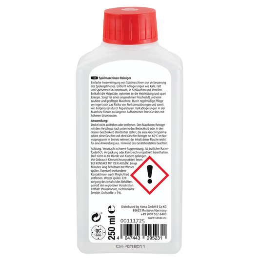 XAVAX 111725 Cleaner for Dishwashers with Fresh Fragrance, 250 ml