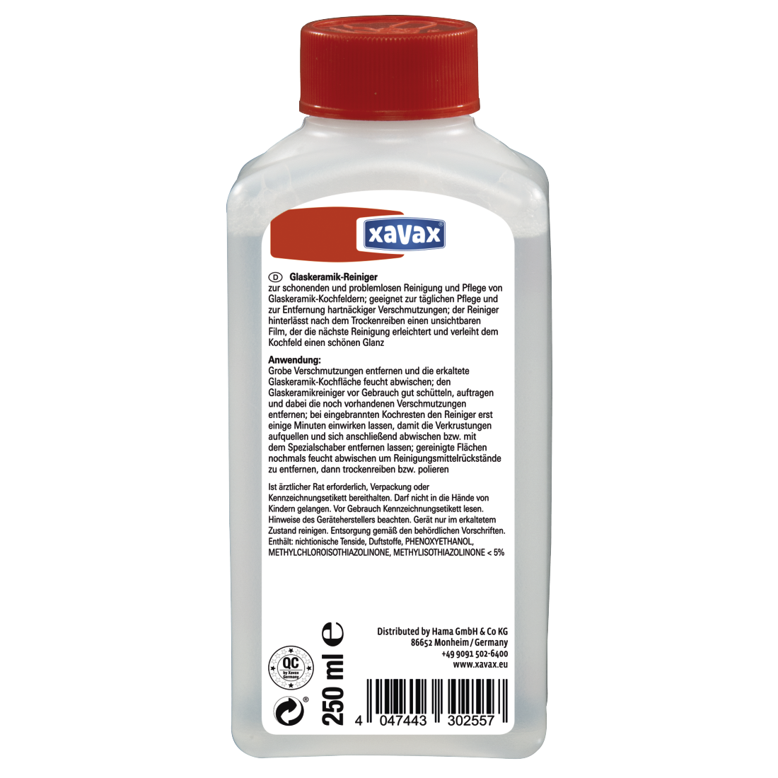 XAVAX 111726 Glass Ceramic Cleaner, 250 ml