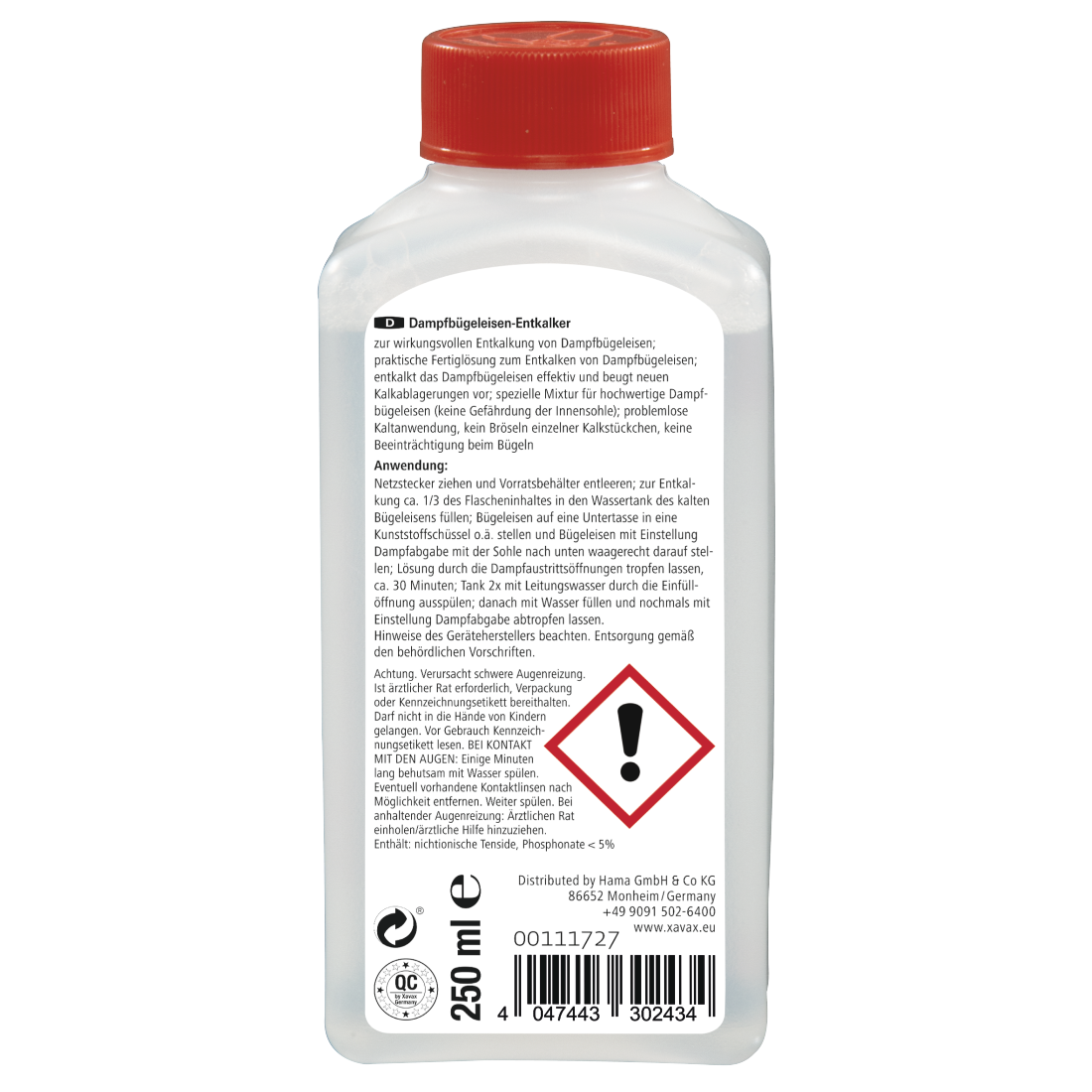 XAVAX 111727 Descaler for Steam Irons, 250 ml