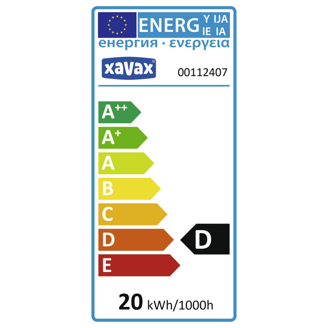 XAVAX 112407 Halogen Drop Bulb, E14, 20W, warm white