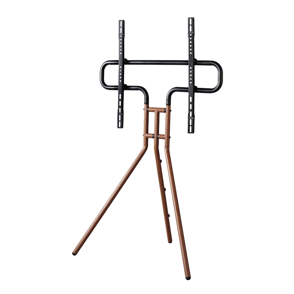 Hama 118092 "Easel Design" TV stand, 191 cm (75"), variable height, walnut wood look