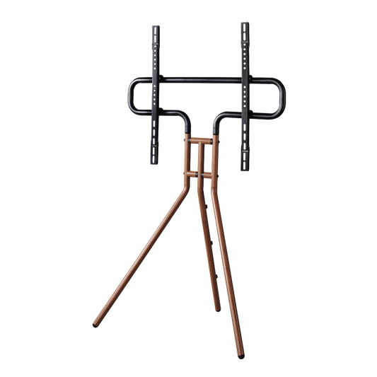 Hama 118092 "Easel Design" TV stand, 191 cm (75"), variable height, walnut wood look