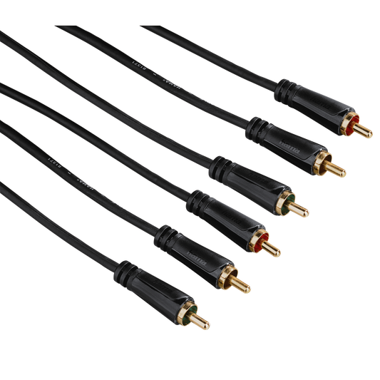 HAMA 122148 YUV Connecting Cable, 3 RCA plugs - 3 RCA plugs, gold-plated, 3.0
