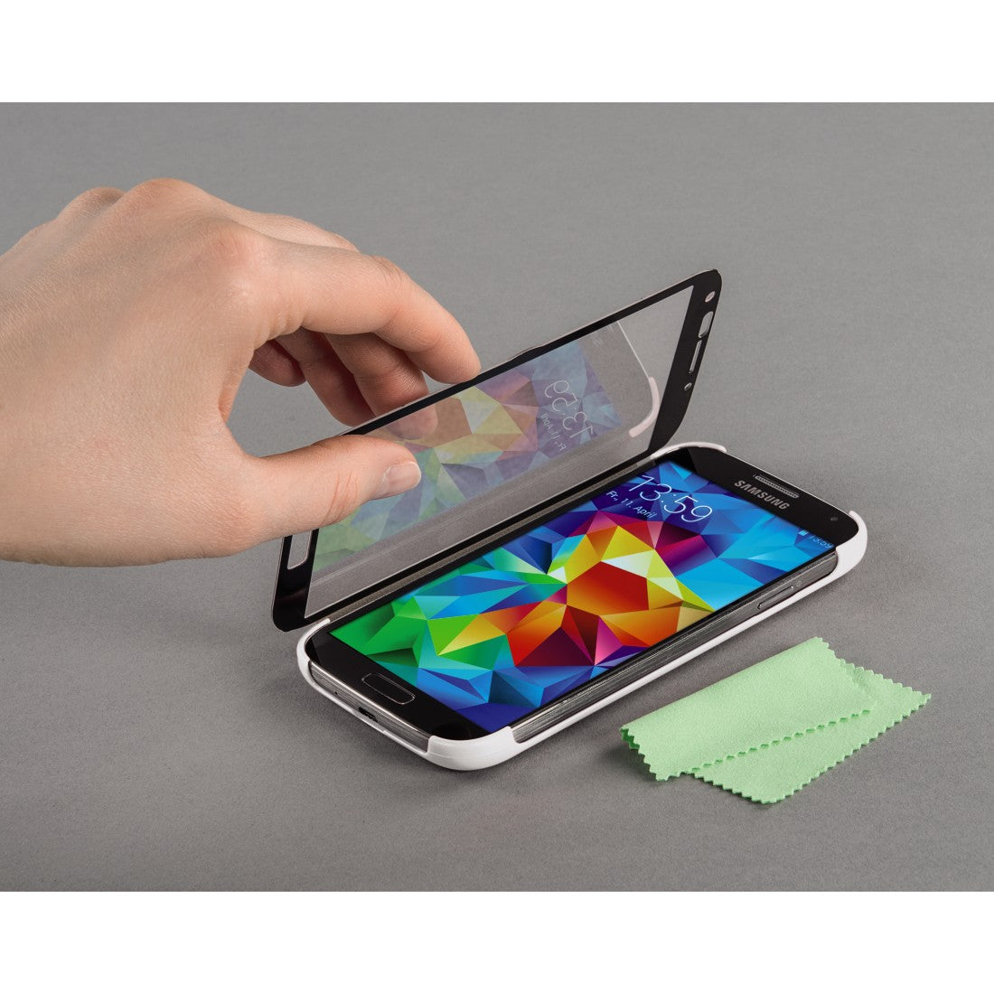 HAMA 134105 "Mirror" Booklet Case for Samsung Galaxy S5 (Neo), white/silver