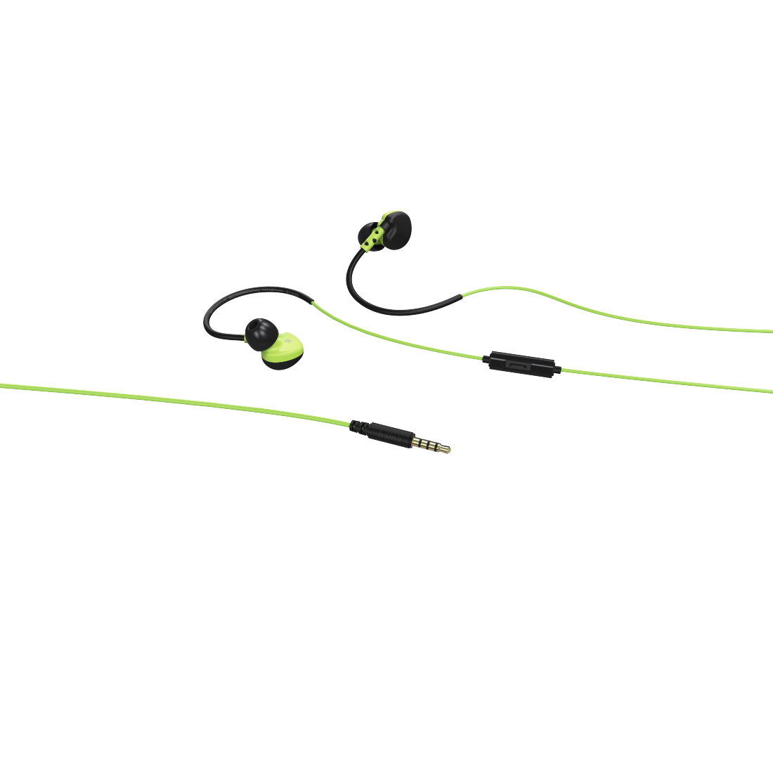 HAMA 135606 "Run" Clip-On Sport Earphones, black/green