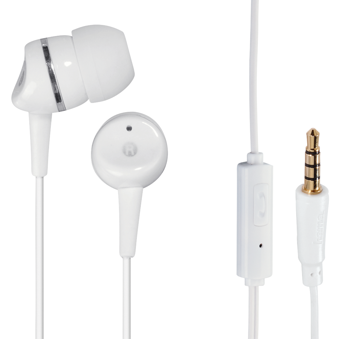 HAMA 135622 "Basic4Phone" In-Ear Stereo Headphones, white