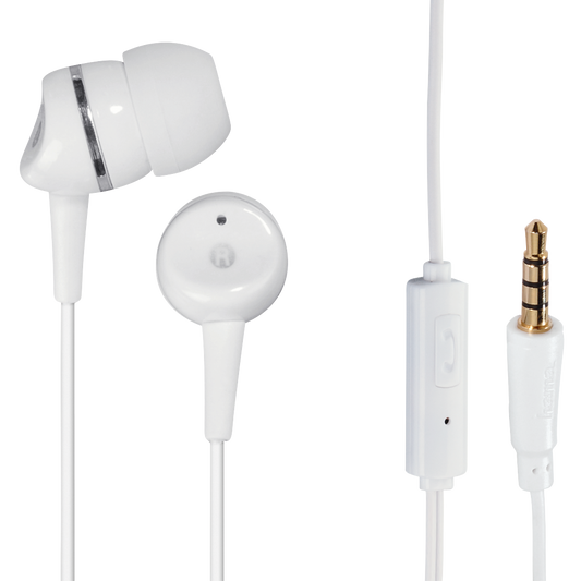 HAMA 135622 "Basic4Phone" In-Ear Stereo Headphones, white