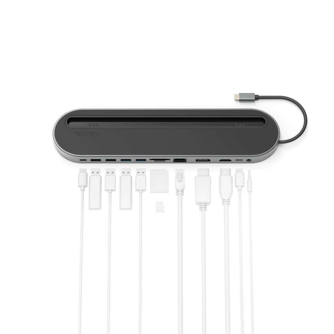 HAMA 135761 12-IN-1 USB-C DOCKING STATION FOR USB, HDMI™, DP, LAN, SD, MICROSD, JACK