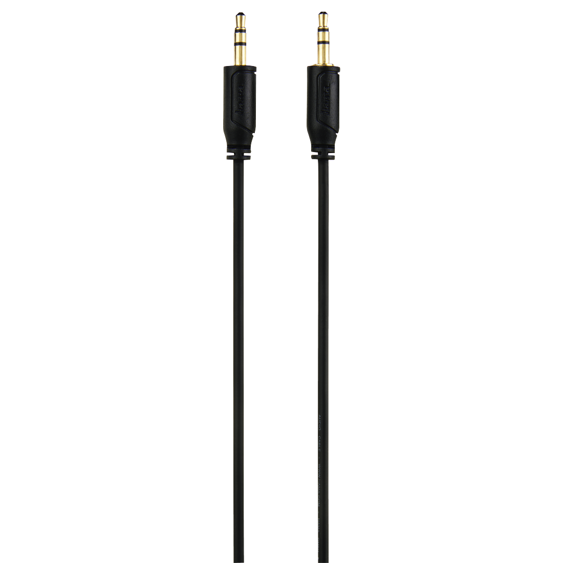 Hama 135780 "Flexi-Slim" 3.5 mm Audio Jack Cable, gold-plated, black, 0.75 m