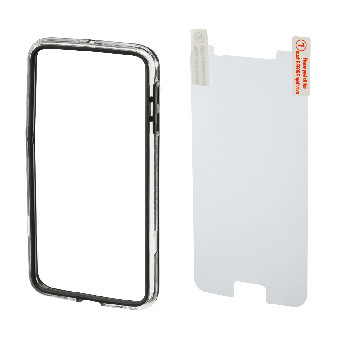 HAMA 136734 "Edge Protector" Cover for Samsung Galaxy S6 + Screen Protector, black
