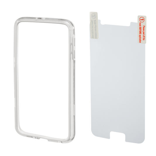 HAMA 136735 "Edge Protector" Cover for Samsung Galaxy S6 + Screen Protector, white
