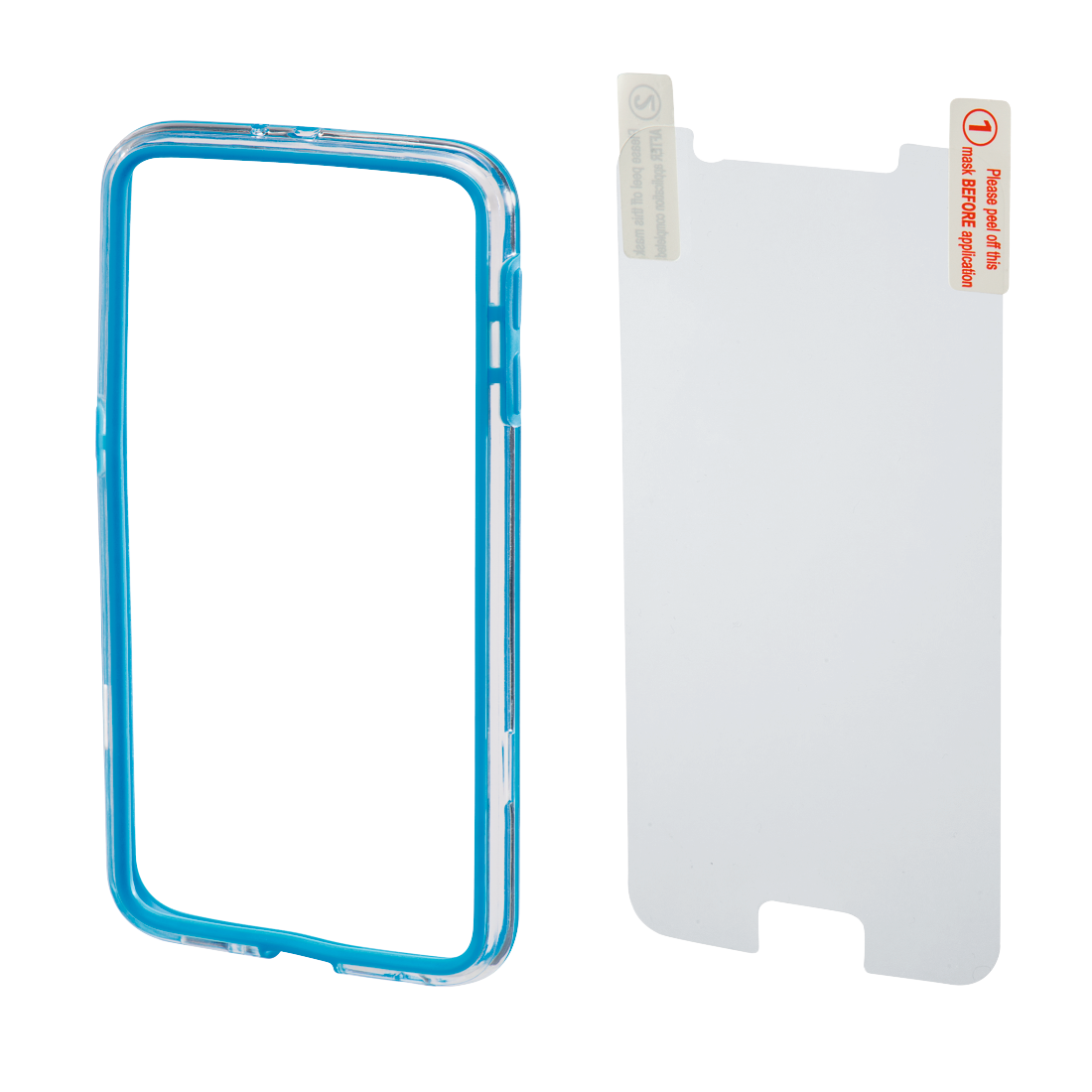 HAMA 136736 "Edge Protector" Cover for Samsung Galaxy S6 + Screen Protector, blue