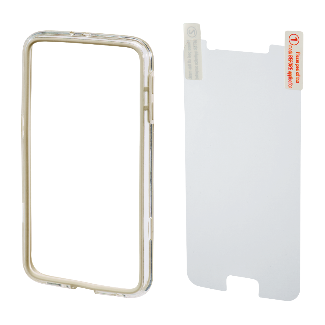 HAMA 136737 "Edge Protector" Cover for Samsung Galaxy S6 + Screen Protector, gold