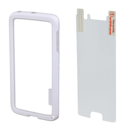 HAMA 136739 "Edge Protector" Cover for Samsung Galaxy S6 Edge + Screen Protector, white