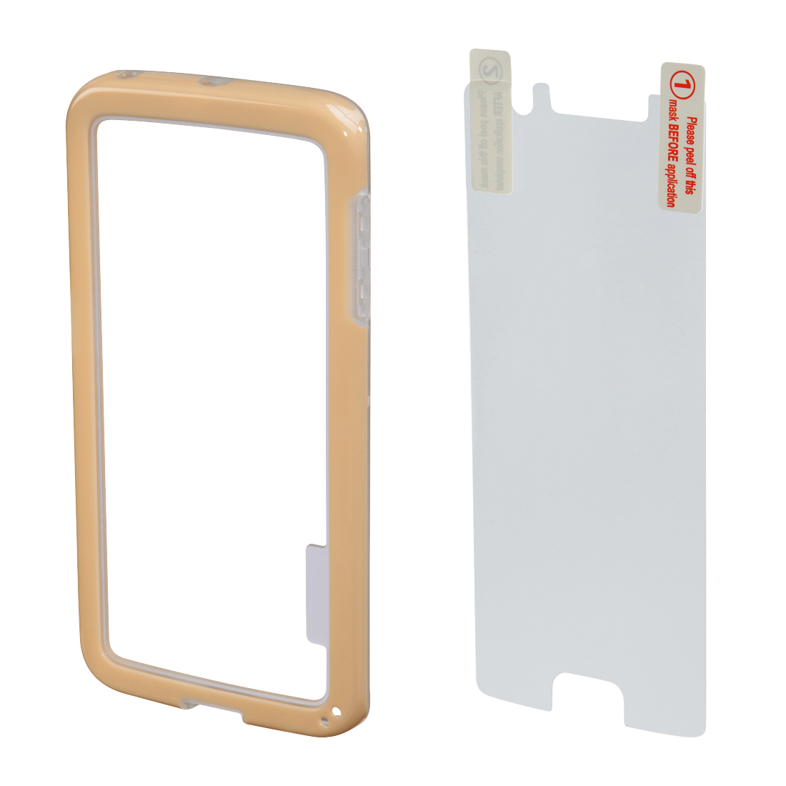 HAMA 136741 "Edge Protector" Cover for Samsung Galaxy S6 Edge + Screen Protector, gold