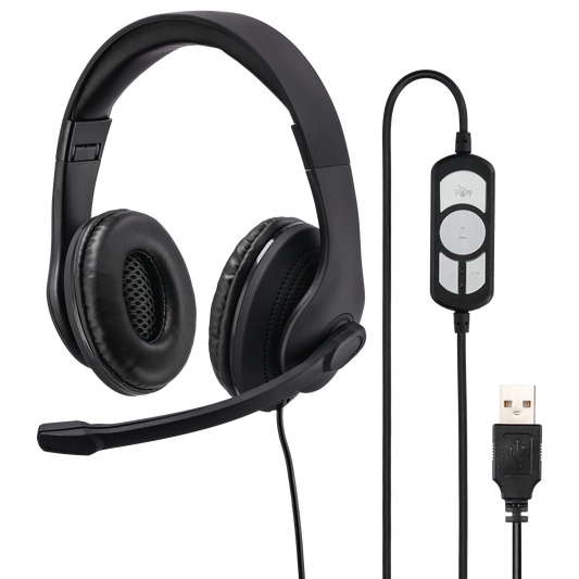 HAMA 139924 "HS-USB300" PC Office Headset, Stereo, black