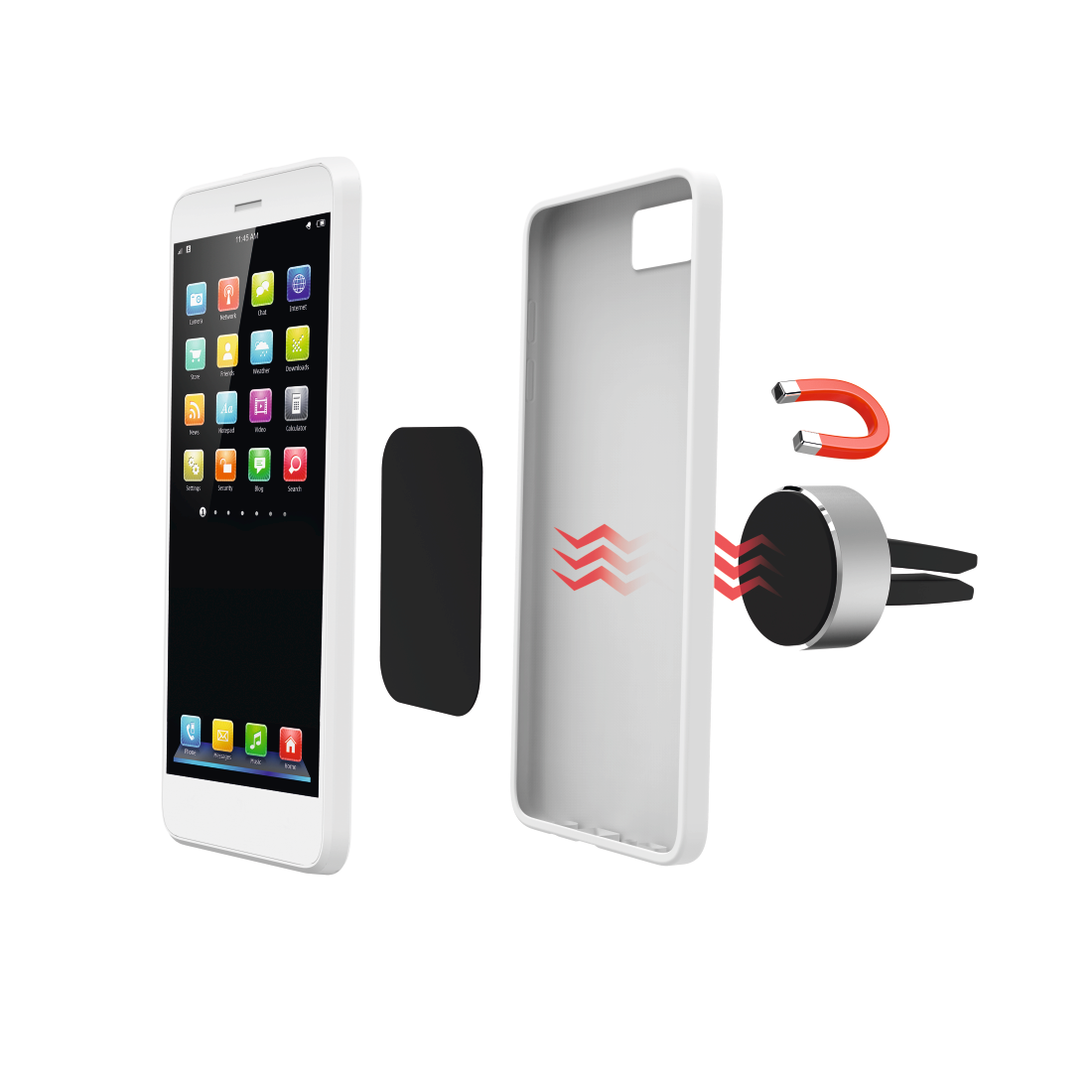 HAMA 173765 "Magnetic Aluminium" Universal Smartphone Holder