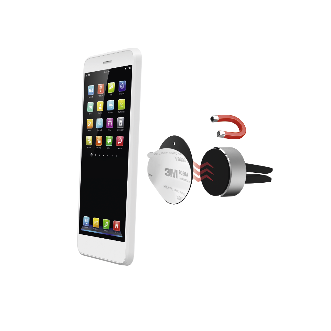 HAMA 173765 "Magnetic Aluminium" Universal Smartphone Holder
